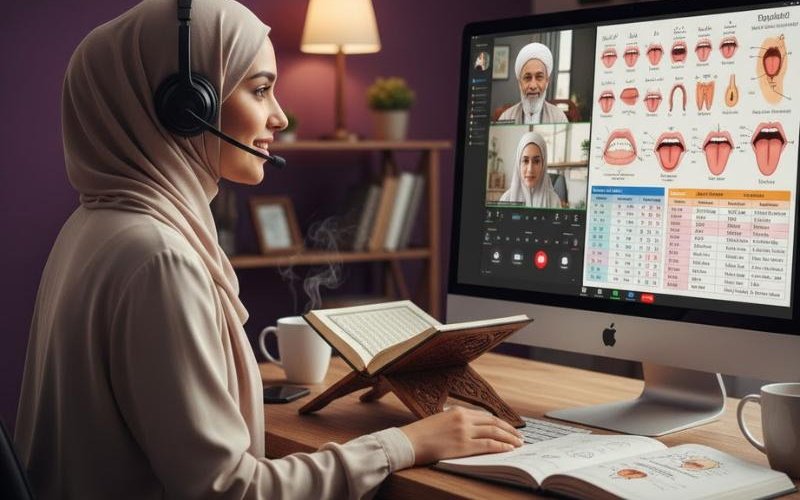 Live online Quran and Tajweed class with screen sharing